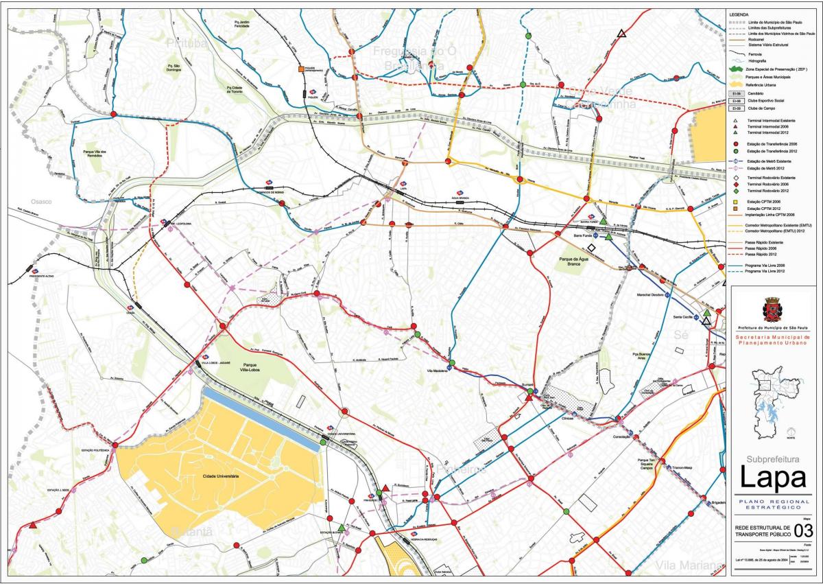 Žemėlapis Lapa San Paulas - Viešasis transportas