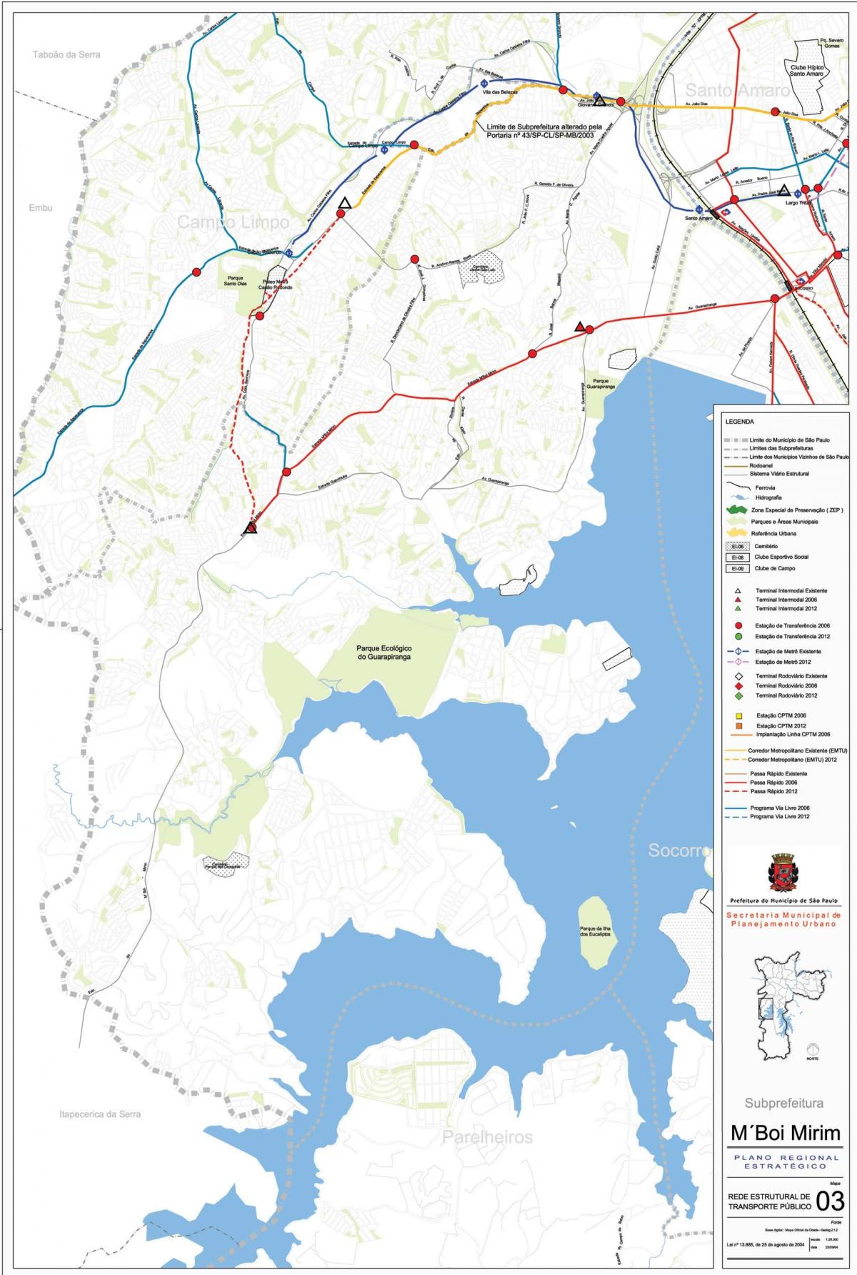 Žemėlapis M'Boi Mirim San Paulas - Viešasis transportas