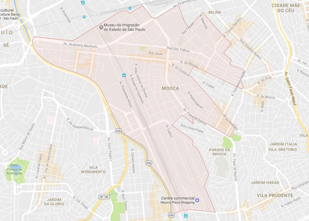 Žemėlapis Mooca São Paulo