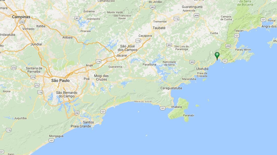 Žemėlapis paplūdimio Puruba
