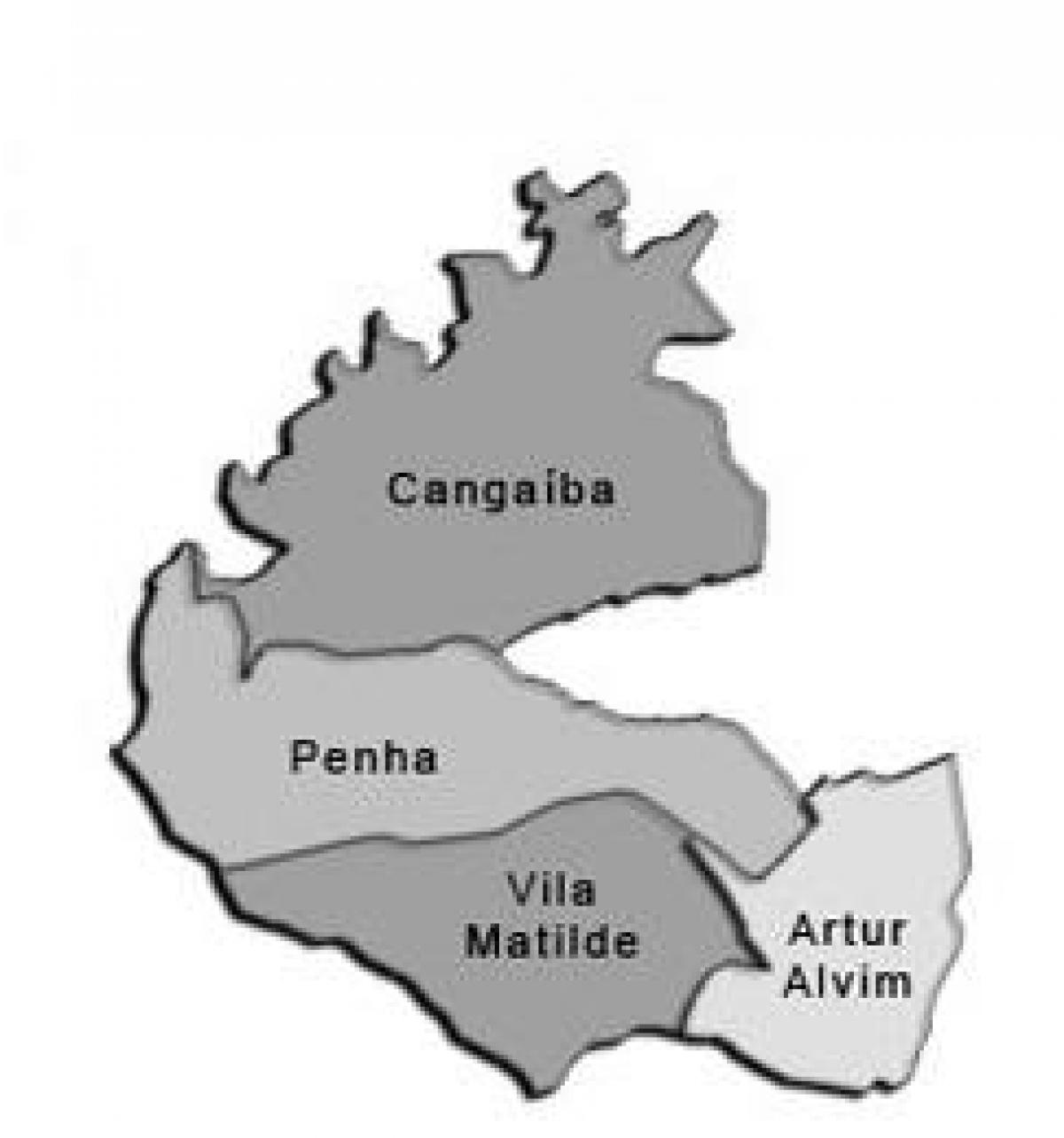 Žemėlapis Penha sub-prefektūros