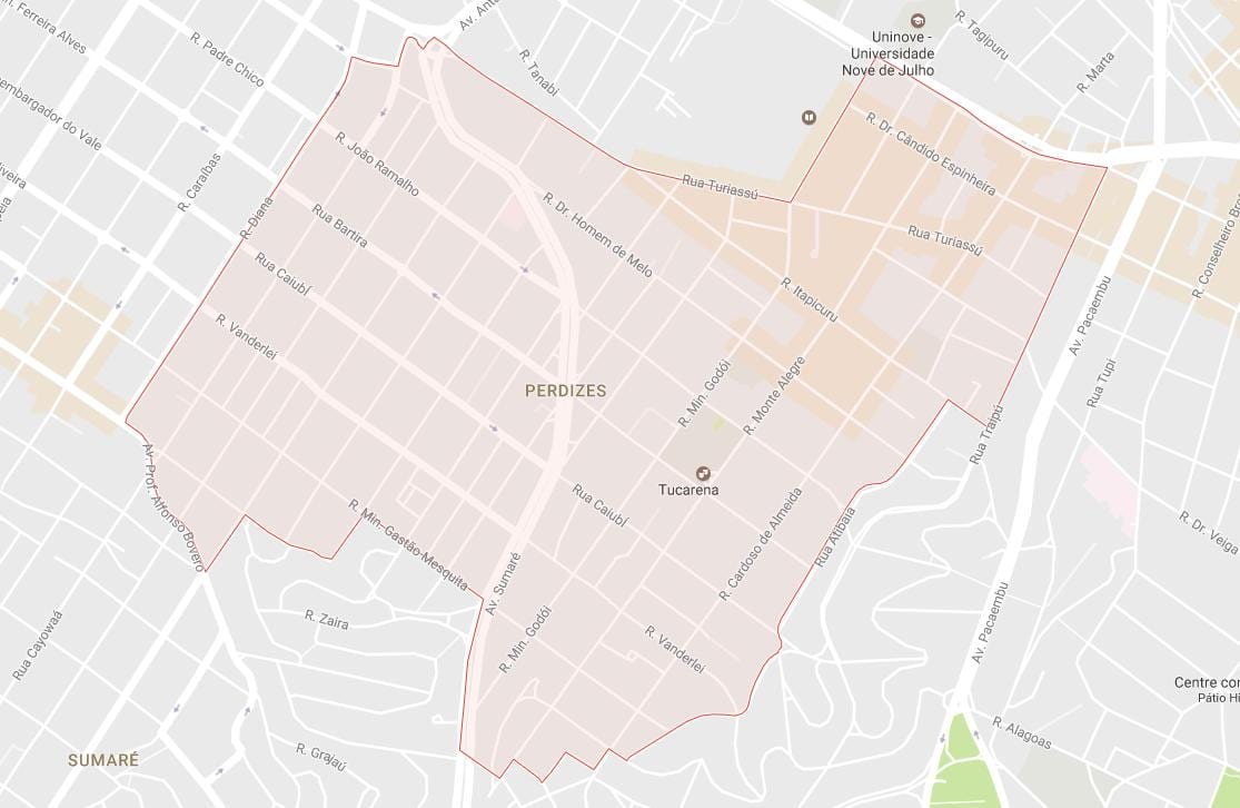 Žemėlapis Perdizes São Paulo