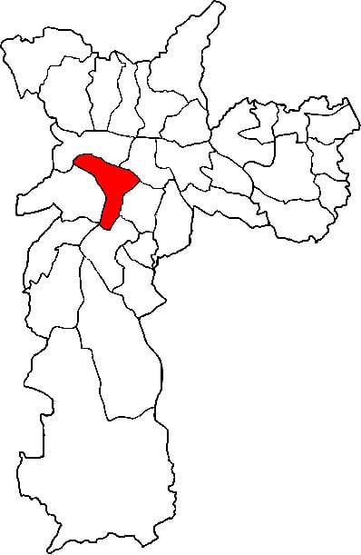 Žemėlapis Pinheiros sub-prefektūra São Paulo