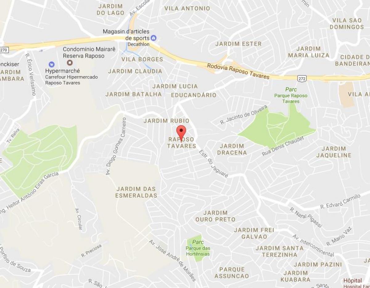 Žemėlapis Raposo Tavares São Paulo