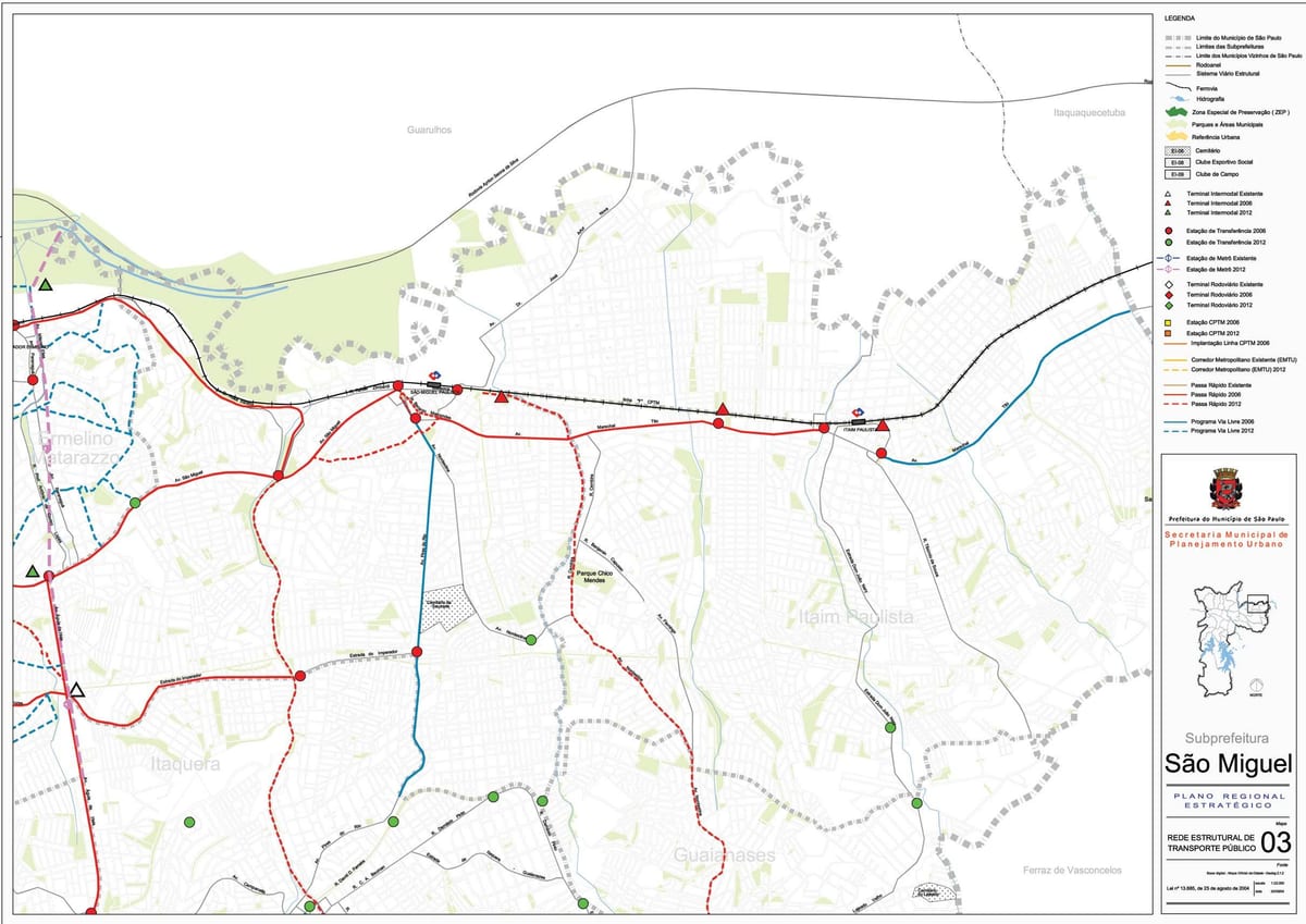 Žemėlapis San Miguel Paulista San Paulas - Viešasis transportas