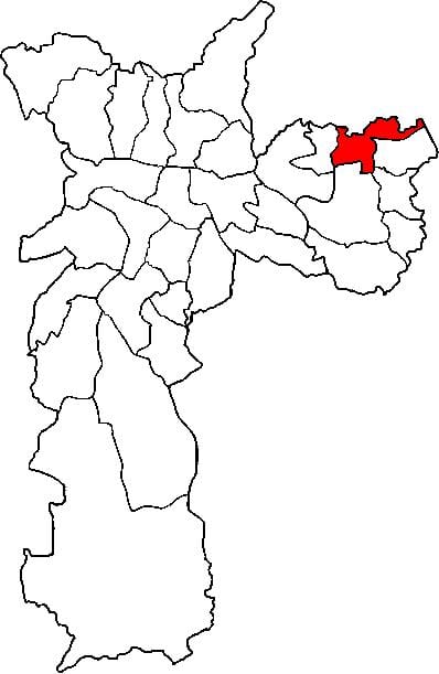 Žemėlapis San Miguel Paulista sub-prefektūra São Paulo