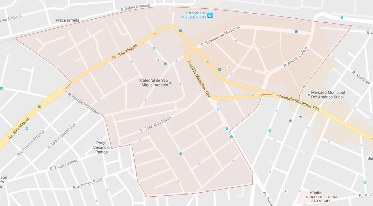 Žemėlapis San Miguel São Paulo Paulista