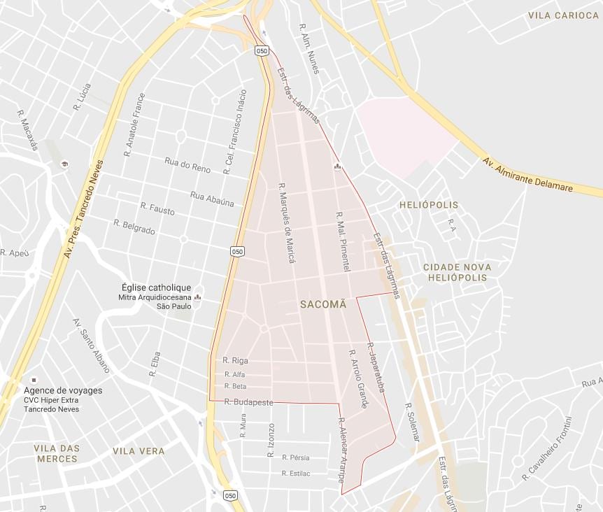 Žemėlapis Sacomã São Paulo