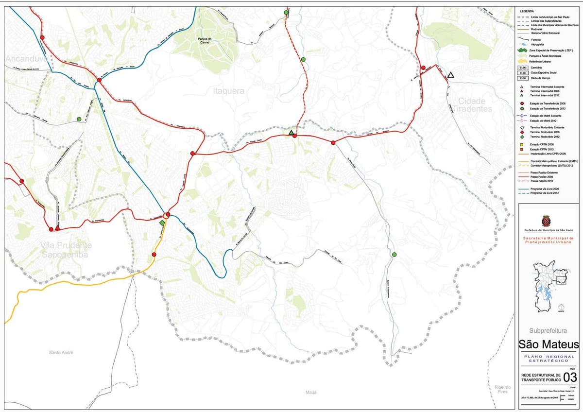 Žemėlapis San Mateušas, São Paulo - Viešasis transportas