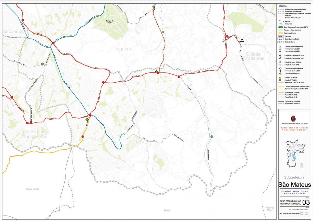 Žemėlapis San Mateušas, São Paulo - Viešasis transportas