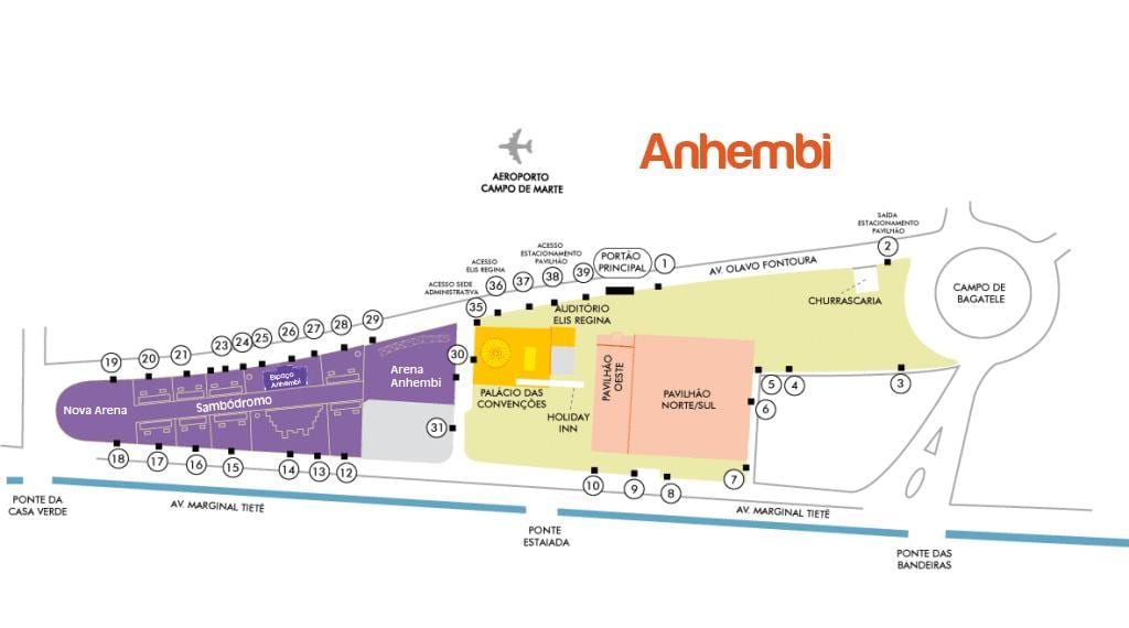 Žemėlapis San Paulo Anhembi