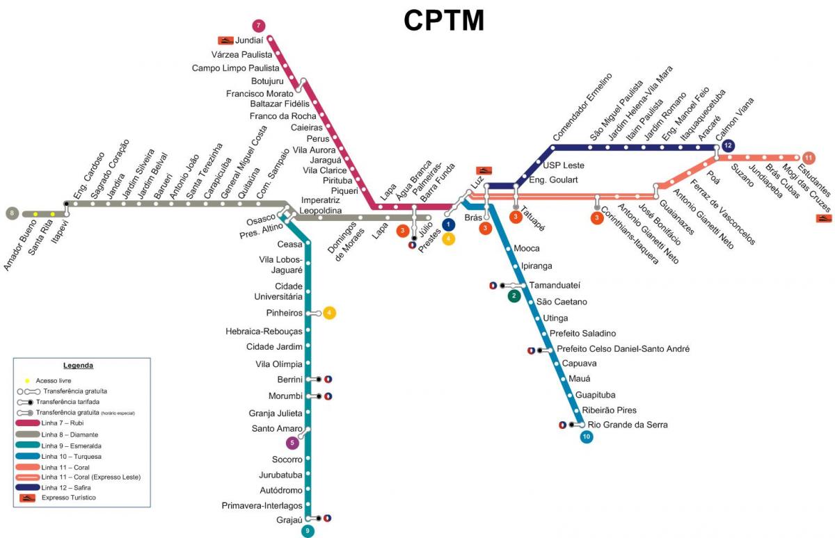 Žemėlapis San Paulo CPTM