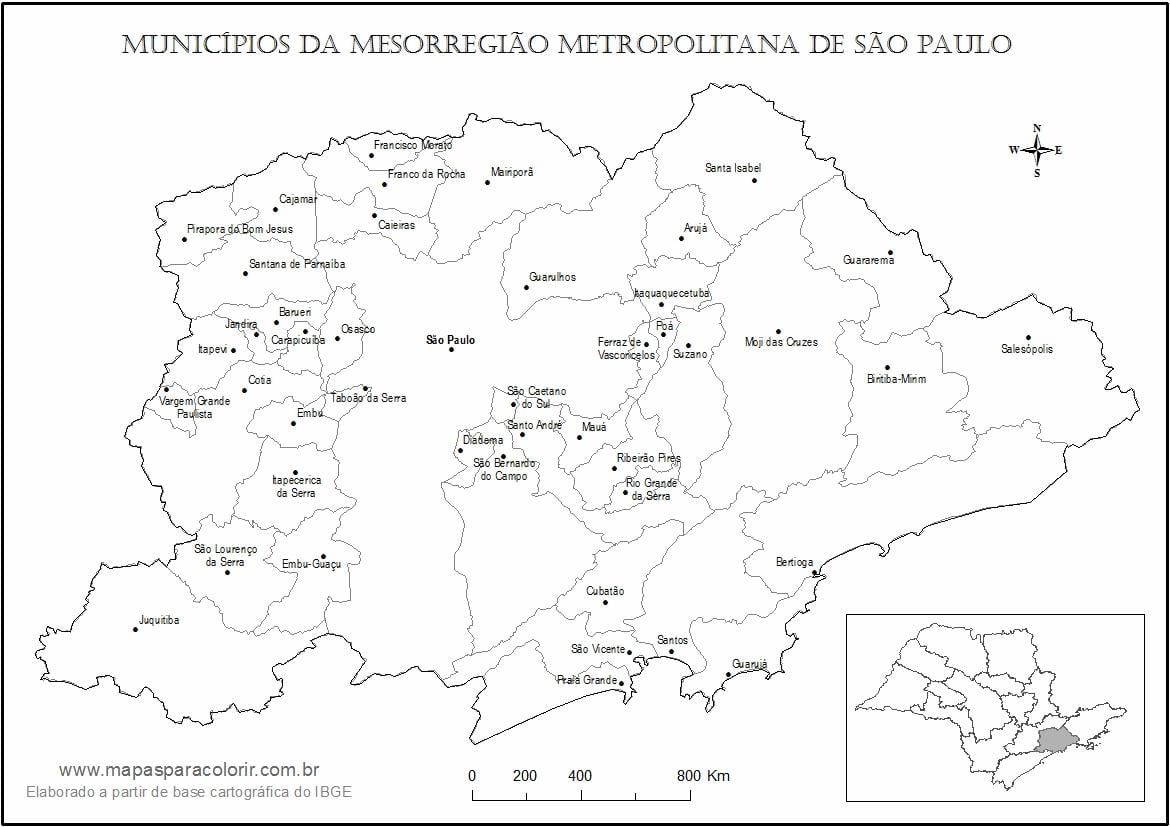 Žemėlapis San Paulo mergelė