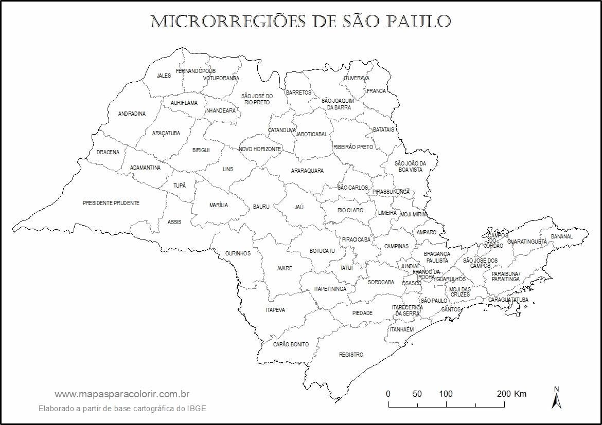 Žemėlapis San Paulo mergelės - micro-regionuose