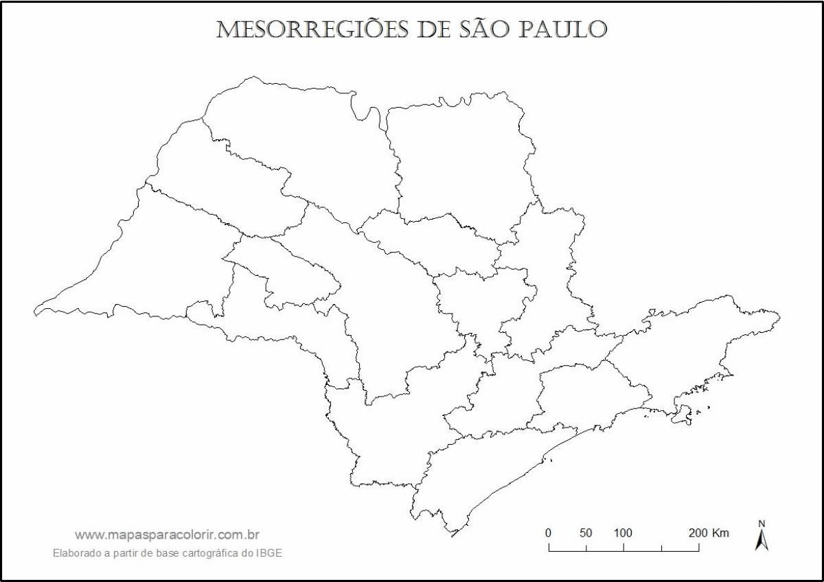 Žemėlapis San Paulo mergelės - regionuose