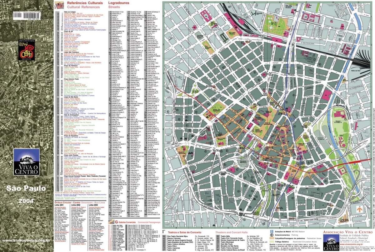 Žemėlapis San Paulas miesto centro