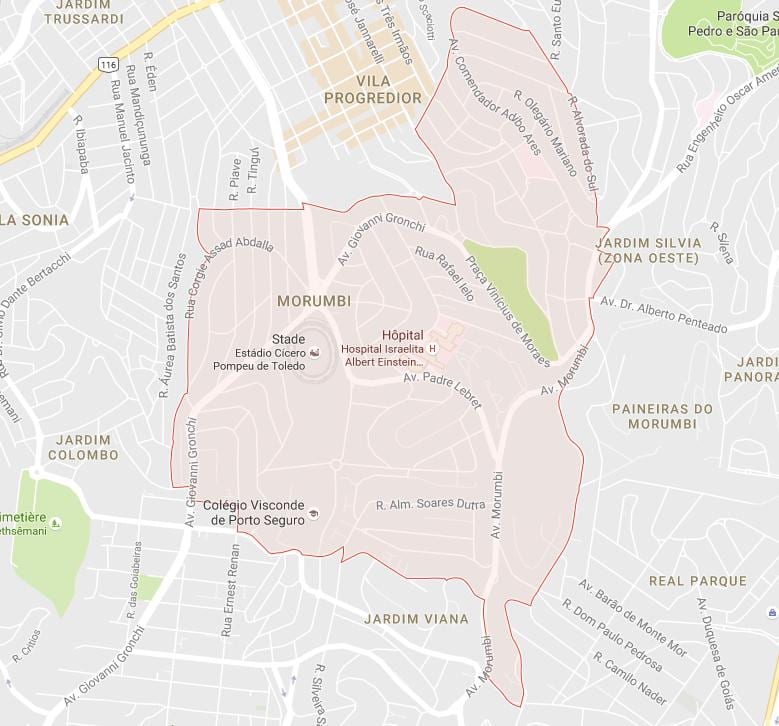 Žemėlapis San Paulo Morumbi