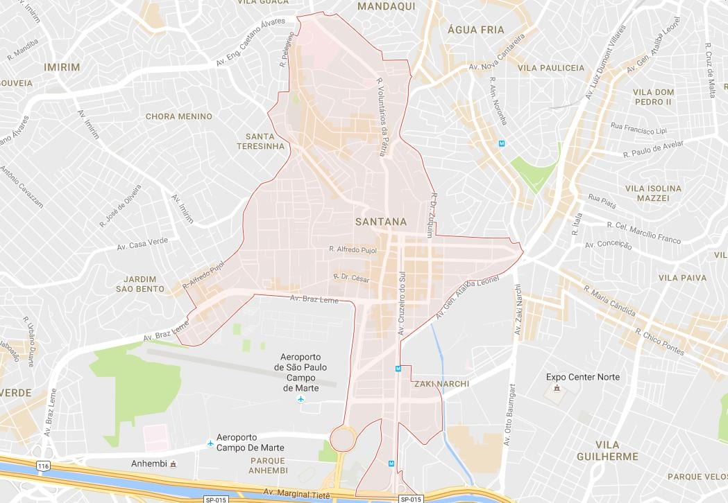 Žemėlapis Santana São Paulo