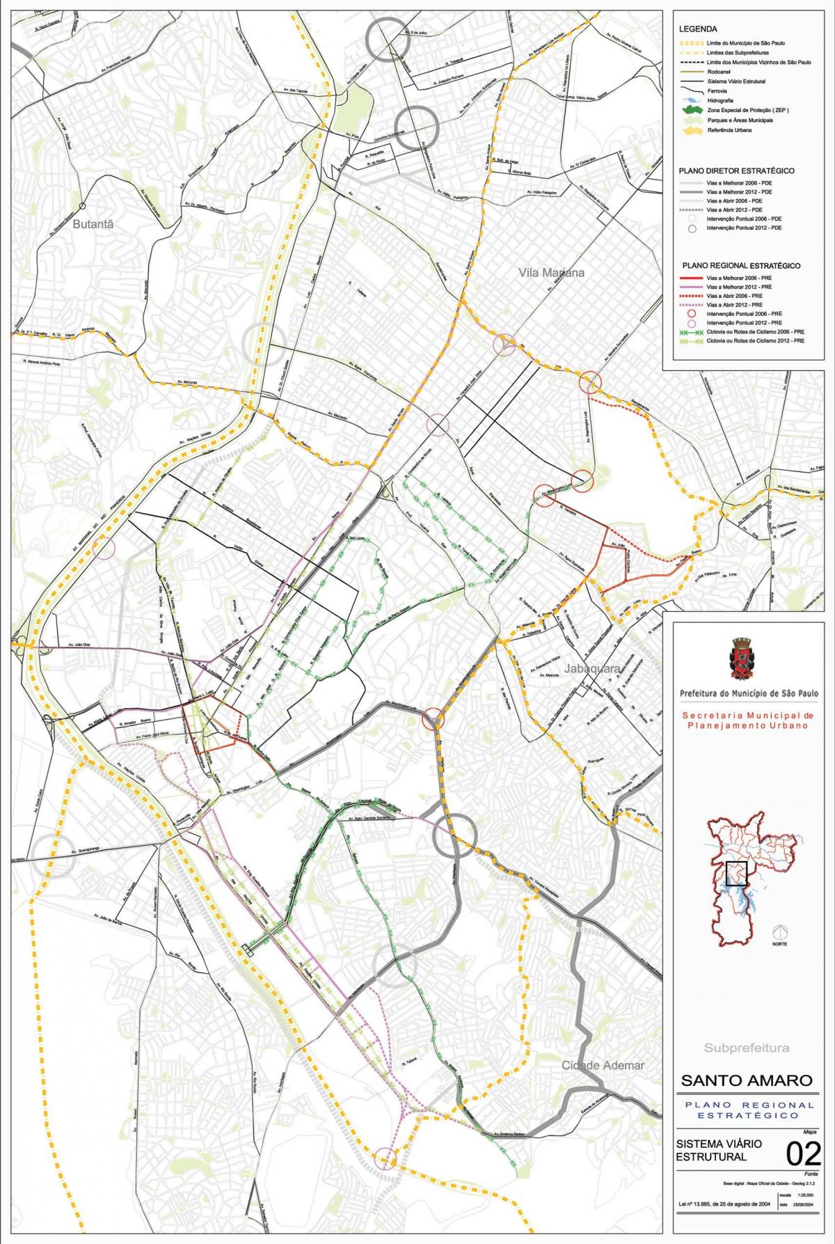 Žemėlapis Santo Amaro San Paulas - Keliai