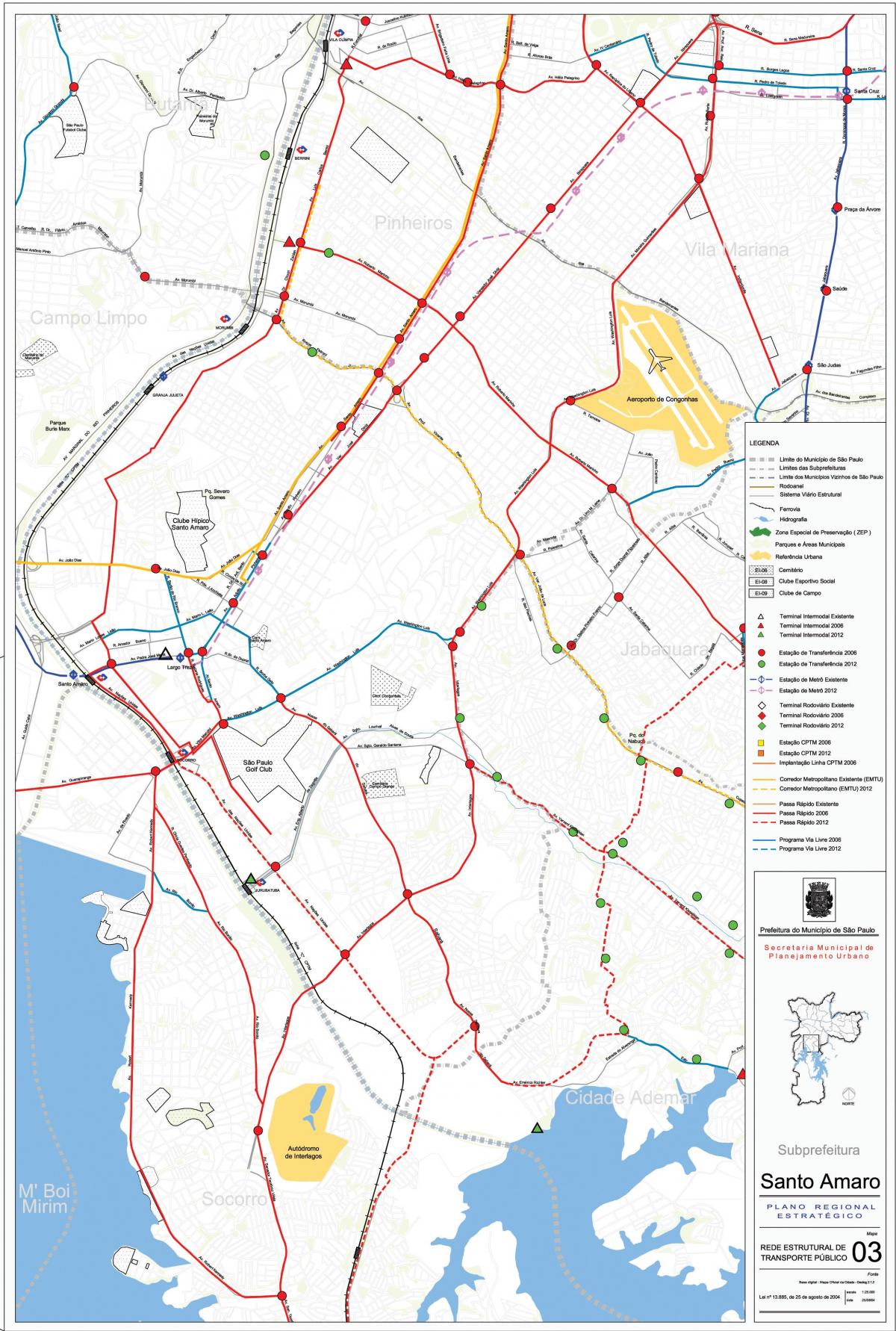 Žemėlapis Santo Amaro San Paulas - Viešasis transportas