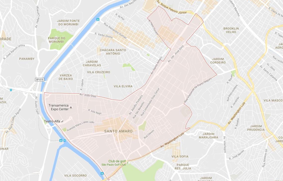 Žemėlapis Santo Amaro São Paulo