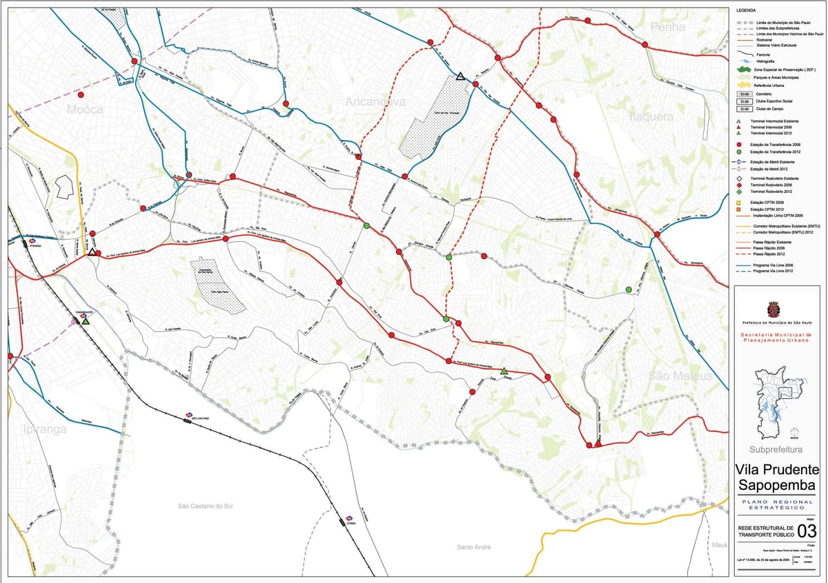 Žemėlapis Sapopembra San Paulas - Viešasis transportas