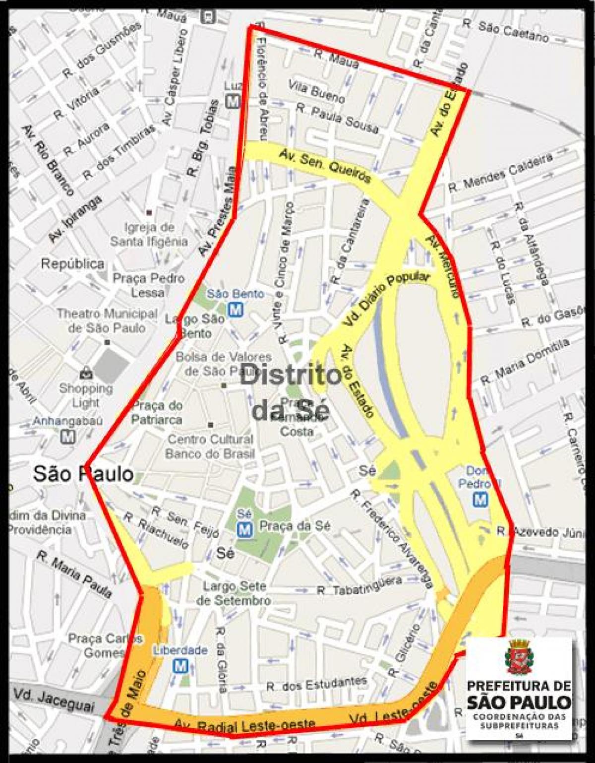 Žemėlapis Sé São Paulo