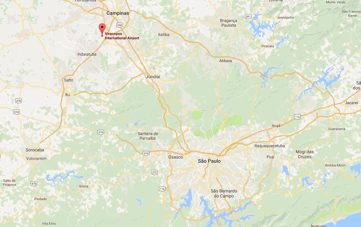 Žemėlapis tarptautinio oro uosto Kampinaso