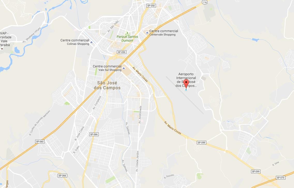 Žemėlapis tarptautinio oro uosto São José dos Campos