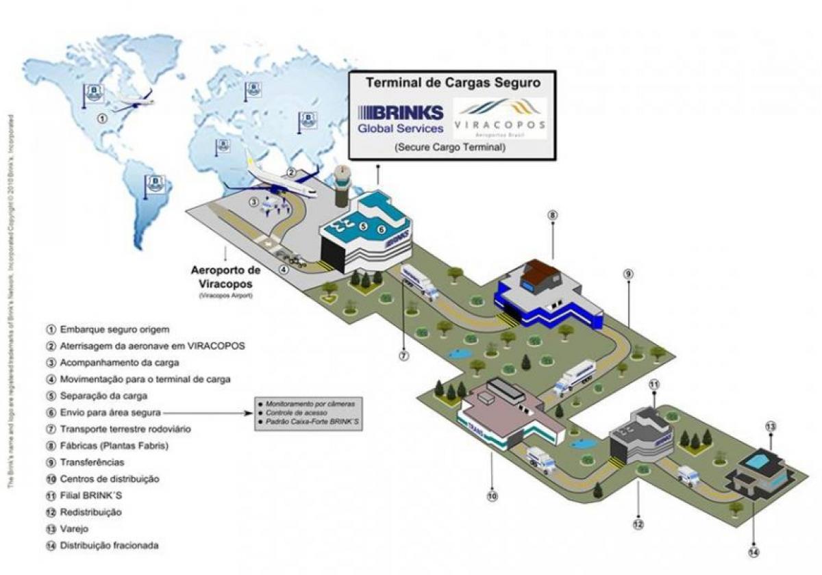 Žemėlapis tarptautinio oro uosto Viracopos - Terminalo aukštus saugumo