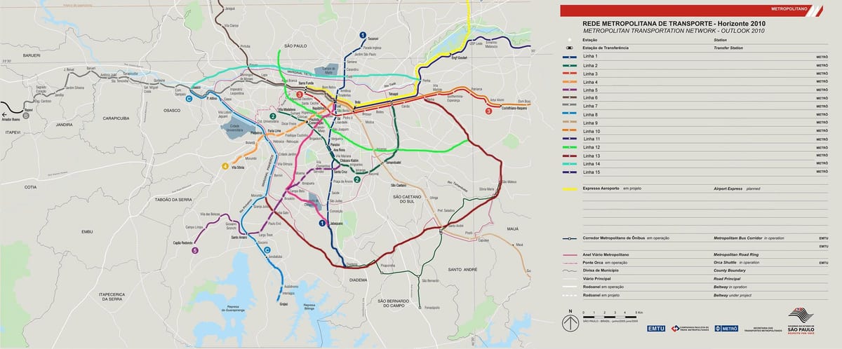 Tinklo žemėlapį, transporto São Paulo