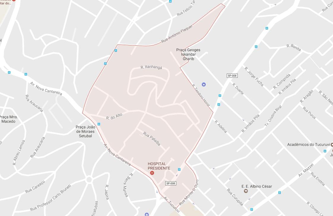 Žemėlapis Tucuruvi São Paulo