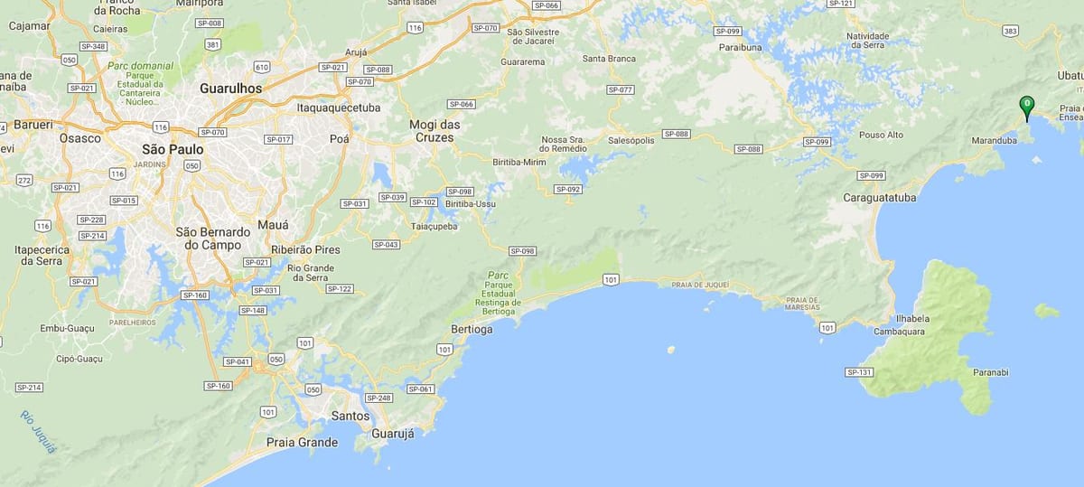 Žemėlapis Vermelha paplūdimys do Sul