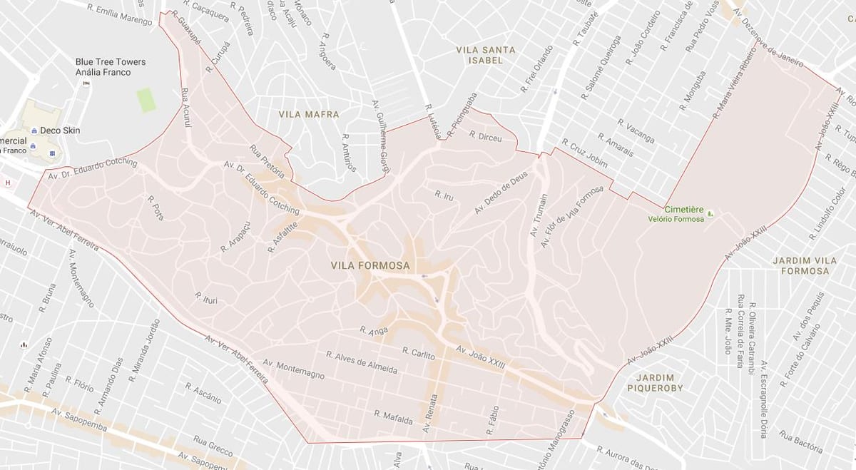 Žemėlapis Vila Formosa São Paulo