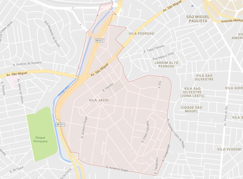 Žemėlapis Vila Jacuí São Paulo