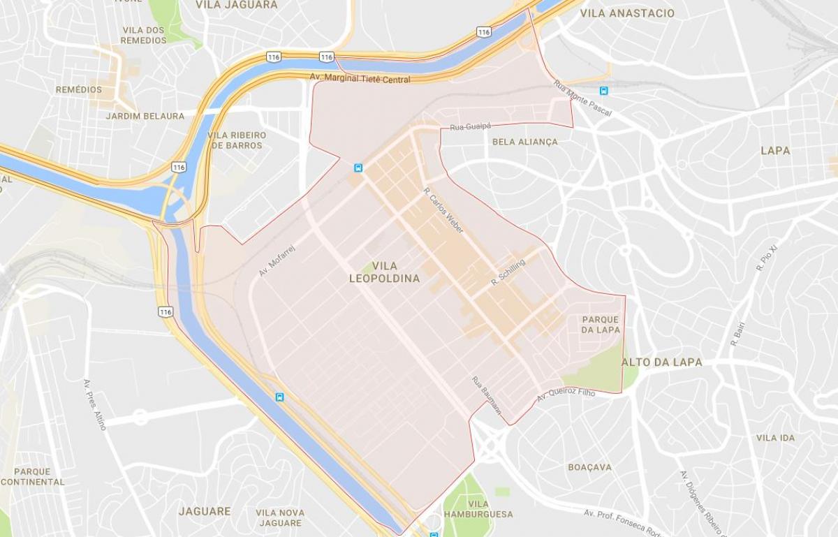 Žemėlapis Vila Leopoldina São Paulo