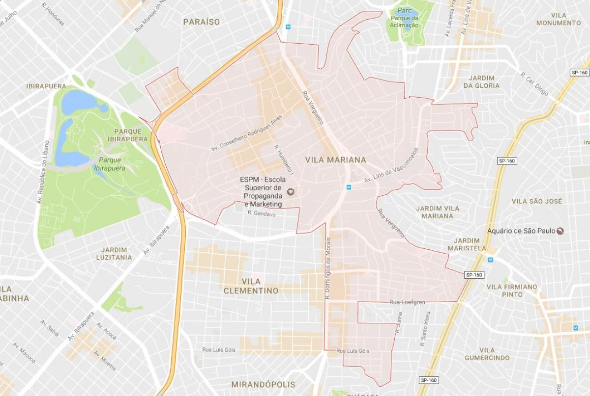 Žemėlapis Vila Mariana São Paulo