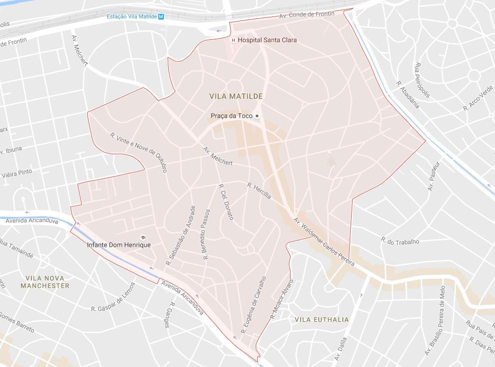 Žemėlapis Vila Matilde São Paulo