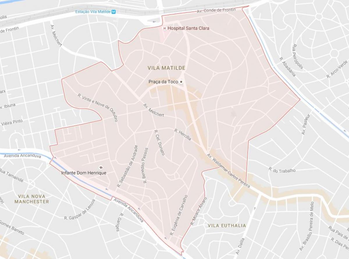 Žemėlapis Vila Matilde São Paulo