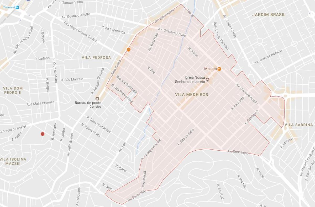 Žemėlapis Vila Medeiros São Paulo