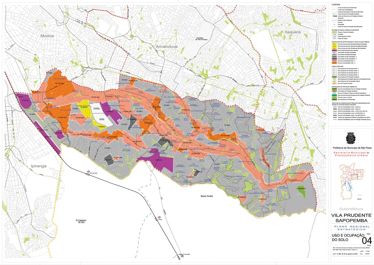 Žemėlapis Vila Prudente San Paulas - Okupacijos dirvožemio