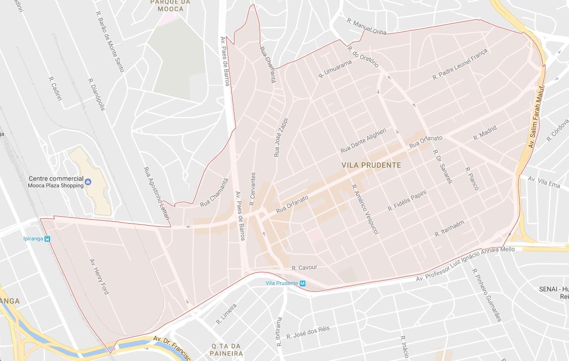 Žemėlapis Vila Prudente São Paulo