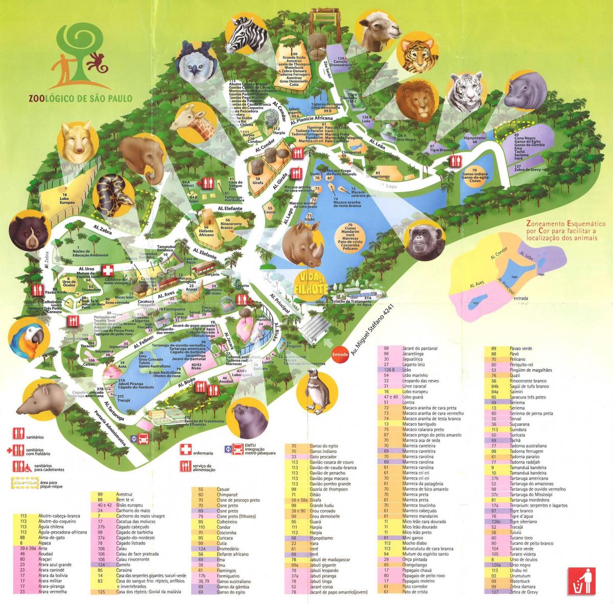 Žemėlapis zoologijos parkas São Paulo