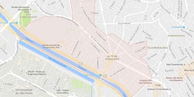 Žemėlapis Alto de Pinheiros São Paulo