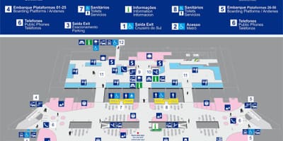Žemėlapis autobusų terminalo Tietê