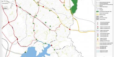 Žemėlapis Cidade Ademar San Paulas - Viešasis transportas