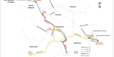 Žemėlapis corredor metropolitano Biléo Soares