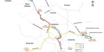 Žemėlapis corredor metropolitano Noroeste