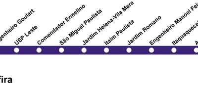 Žemėlapis CPTM San Paulas - Line, 12 - Safyras