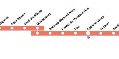 Žemėlapis CPTM San Paulas - Line 11 - Koralų